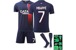 Tkcumwcz Maglie da Calcio, Set Maglia da Calcio per Bambini, Kids Soccer Jersey Numero 7, Maglie di Calcio Include T-Shirt, Pantaloncini, Calzini e Adesivi
