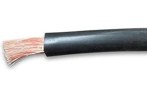 Red & Black Battery/Starter/Welding Flexible PVC Cable Wire 110/170/345 Amp 16mm 25mm 35mm by MKGT® (50mm² Black, 2 Meters)