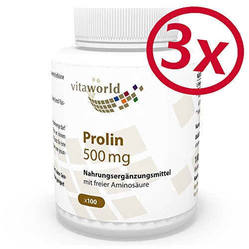 3 Pack Proline 500Mg 3 x 100 Capsules Collagen Made in Germany