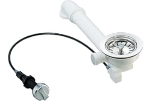 KEENBERK Universal Siebkorb Ablass-Set mit Drehventil 8,9 cm - Raumschaffer und 2,5 cm Überlaufanschluss zum Stecken, Edelstahl