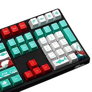 MAXBELL 110-Key Coral Sea DYE-SUB PBT Keycaps DIY for Cherry MX Keyboards Russian