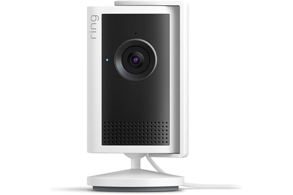 Ring Cámara interior Plus (Indoor Camera Plus, última generación) | Cámara de seguridad, enchufe | Retinal 2K, cubierta manual del objetivo | Prueba gratuita de 30 días del plan de suscripción Ring
