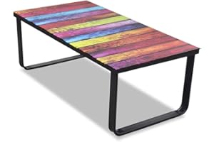 ‎VIDAXL vidaXL Stolik kawowy z tęczowym nadrukiem, szklany blat
