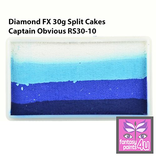 Diamond FX 30g Split Cake / One Stroke Face Paint ~ Captain Obvious (RS30-10)