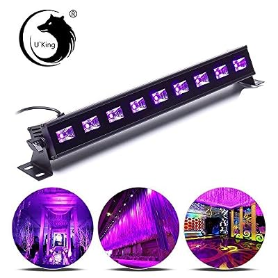 UKing 27W UV Scène Éclairage Lumière 9Leds Noire pour Fête DJ Disco Club Bar Carnaval Halloween Noël Mariage