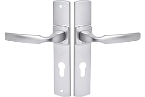 Vachette Ensemble de Poignée de Porte sur Plaque ARTIS - Version Clé I pour Porte d'Entrée, Cave, Abris de Jardin à Cylindre - Entraxe 195 mm - en Zamak Résistant - Garantie 10 Ans - Chrome Velours