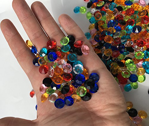 200 Stück 11mm glitzernde bunte Deko Diamanten Brillianten Strasssteine Acrylsteine transparent klar kristall basteln Gltzersteine Schmucksteine Strass Steine zum Verzieren Dekorieren von CRYSTAL KING - 4