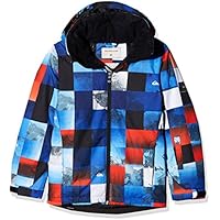 Quiksilver Mission Printed Youth Jk Chaqueta para Nieve, Ninos, Azul (Mandarin Red Pattern_1), 16/XXL