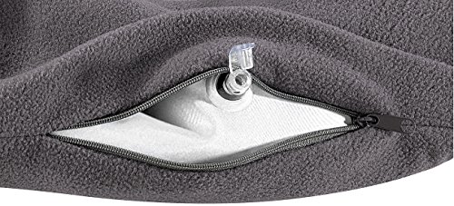 PEARL Aufblasbares Nackenhörnchen & Nackenkissen mit Fleece-Bezug - 3