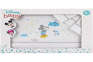 Interbaby Parure pour Berceau Disney Mickey Mouse Blanc/Gris MK006-18