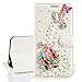 Produktbild Xifanzi Brieftasche PU Ledertasche für Huawei Honor 6C Handschlaufe Schutzhülle Bunte Schmetterling Huawei Honor 6C Flip Case Strass Bling Bling Entwurf Muster Bookstyle Lederhülle Mit Kartensteckplätzen Nettes Magnetisches Schützend Handytaschen für Huawei Honor 6C