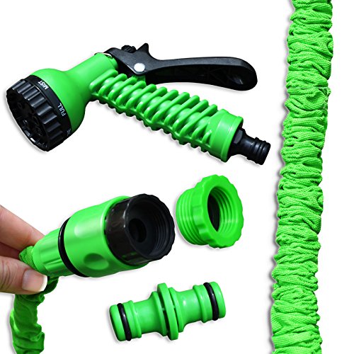 Flexibler Gartenschlauch | geringes Gewicht & platzsparende Aufbewahrung | inkl. Brause mit 7 Funktionen | drei Längen wählbar (30m) - 4