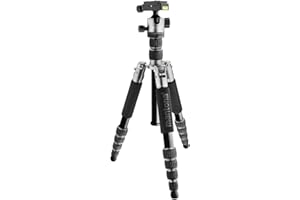 mantona Statyw podróżny Light Traveller, stabilne aluminium, lekki statyw do aparatu, głowica kulowa + płyta wymienna (kompatybilna z Arca Swiss), panorama 360°, statyw fotograficzny jako tripod i