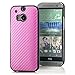 Produktbild Saxonia® HTC One M8 (2014) Hülle Case Schutzhülle Cover Slim Design in Carbon-Optik Rosa