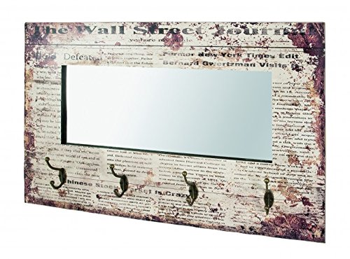 -Perchero de pared con espejo Journal en Vintage Diseño