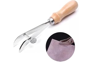 Lonimia Ranura de cuero ajustable, borde exterior de cuero, herramientas hechas a mano, herramientas de cuero