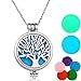 Produktbild Tree of Life Aromatherapie Halskette,Maruxiong Damen Essential Oil Diffuser Necklace+7 Pads (Silber)