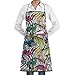 Produktbild Fsrkje Zebra with Colorful Wildlife Chef Kitchen Cooking Aprons BBQ Bib Apron with Pockets for Women Men