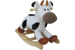 THE ROCKING HORSE CO NEW Plush ROCKING COW - Black & White Cow Complete with Sounds 15m+ **Cow WJ-705**