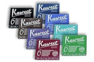 Kaweco Cartuchos de tinta cortos para pluma estilográfica, 8 colores, 8 x 6 piezas
