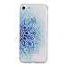 Produktbild Lonchee iPhone 7 (4,7 zoll) Hülle,Bunte Muster Weich TPU Handy Hülle Durchsichtig Transparent Etui Cover Case Protective Shell Soft Schutzhülle Telefon Kasten für iPhone 7 (4,7 zoll) – Halbe blaue blumen