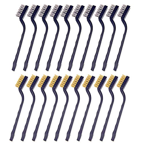 DIY Crafts Design No # 2, Pack Of 20 Pcs, Mini Handle Stainless Steel Wire Bristles Brush Set for Cleaning Welding Slag, (Design No # 2, Pack Of 20 Pcs)