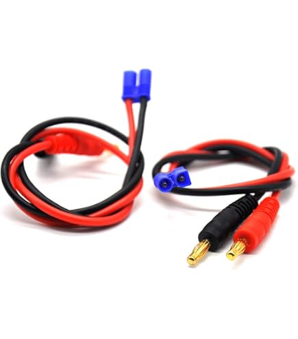 3x EC2 Auf T-Stecker Adapter – 5 Cm Kabel, 16 AWG, Für RC LiPo Akkus & Ladegeräte