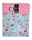 Homescapes Kindervorhang Mädchen Kinderzimmer Ösenvorhang Dekoschal Birds & Flowers 2er Set pink blau 137 x 228 cm (Breite x Länge je Vorhang) 100% reine Baumwolle - 4
