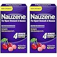 NAUZENE Upset Stomach & Nausea Chewable Tablets Wild Cherry Flavor- 2 Pack