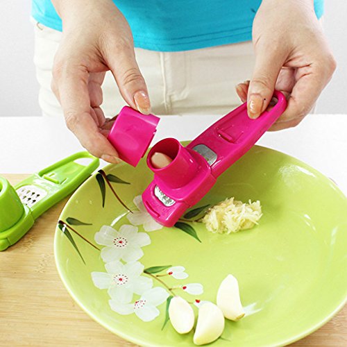 QHGstore K¨¹chenartikel Haushalt Multi-Funktions-M¨¹hle K¨¹che Knoblauchreibe rot - 4