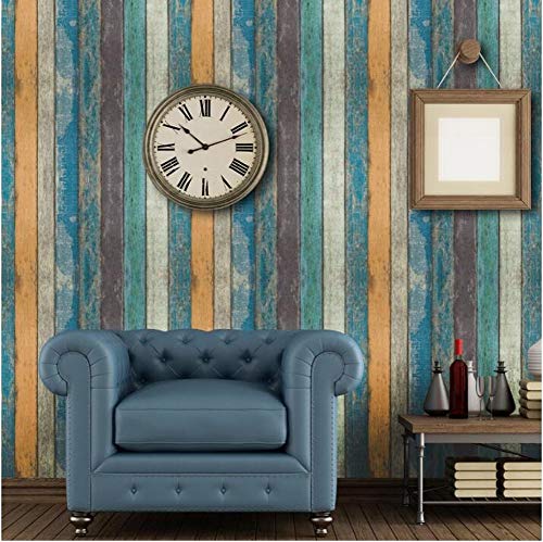 Preisvergleich Produktbild Katylen Tapete Ziegelmuster mit Kleber Tapete Wandaufkleber Wohnzimmer Schlafzimmer Veranda Tapete Student Schlafzimmer Schrank Tapetenaufkleber, 45Cm * 100Cm, Retro Holzleiste, Einheitsgröße