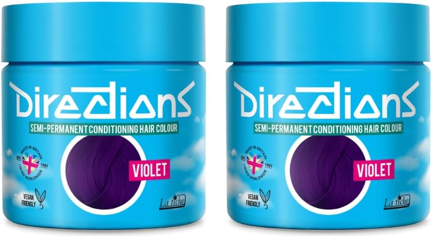 2x La Riche Directions Semi-Permanent Hair Color 100ml Tub - Violet