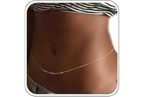 Atentuyi Paillettes Pancia Catena Vita Oro Sexy Bikini Spiaggia Imbracatura Corpo Catena Minimalista Vita Gioielli Per Donne E Ragazze