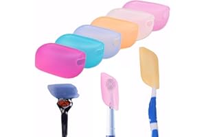 sinzau Set di 6 copri spazzolino da denti in silicone, igienici e antimicrobici, per campeggio, viaggi