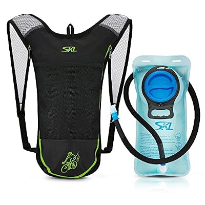 SKL Sport d'hydratation Sac à dos de cyclisme Lot avec 2L d'eau vessie PBA gratuit Réservoir pour course à pied Cyclisme randonnée escalade Ski Chasse Pouch (Noir)
