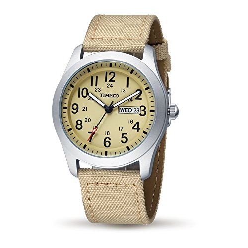 Time100 Armbanduhr Herrenuhr Quarzuhr Analog Uhr Leinwand braun #W80059G.02A Time100 Armbanduhr Herrenuhr Quarzuhr Analog Uhr Leinwand braun #W80059G.02A