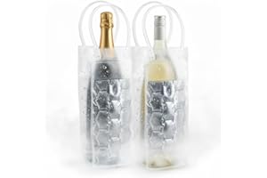 HI FINE CARE Lot de 2 sacs isothermes pour bouteille de vin et de bière - Refroidissement instantané - Garde votre boisson froide au frais et au frais - Champagne