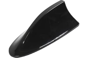 KUPAO Universal Car Shark Fin Antenna,Car AM/FM Radio Signal Roof Aerial Decoration Antenna Cover,for Car SUV Truck (Black)