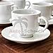 Produktbild 12-teiliges Espresso Tassen Set Espressotassen Untersetzer weiß Steingut 75ml Cup für 6 Personen