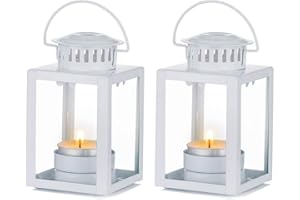 Nuptio Lanterne Decorative, 2 Pezzi Lanterne A Candela Portacandele da tè al Coperto, Lanterne da Giardino Sospese Lanterna Portacandele per Festa di Compleanno Centrotavola Matrimonio Rilassante Spa
