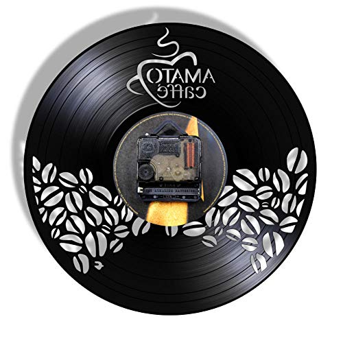 Wanduhr Funkuhr Amato Caffe Schallplatte Uhr Kaffeebohnen Design Hängen Stille Uhr Kaffee Liebhaber Geschenk Café Wand Dekorative Zeichen