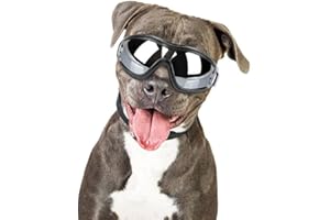 Vivi Bear Haustier-Gläser Hundebrille Wasserdicht Winddicht Sonnensicher Staubdichte UV-Schutzbrille Modischer Augenschutz mit verstellbarem Riemen für mittelgroße und große Hunde