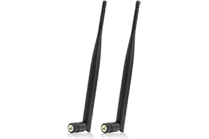 PENNLE Antenne WiFi SMA Mâle Double Bande 6dBi 2,4 GHz 5 GHz 5,8 GHz pour Bateau Amorceur, Enregistreur de Surveillance, Caméra IP de Sécurité, Caméra de Vue Arrière, Véhicule, Camping-Car, 2 Paquets