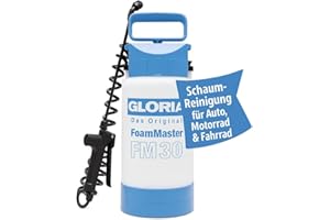 GLORIA FoamMaster FM 30 Pianownica ręczna 3 l, generator piany, wymienne końcówki pieniące, wąż spiralny 2 m, rozpylacz pod ciśnieniem do czyszczenia pojazdów