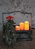 Romantische LED - Kerzen im Dreierpack / 3er Set - Größe...