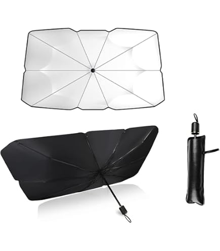 Pare-soleil Voiture Pliable - Protection UV Pare-brise - Taille 51x28 Pouces - Tige Réglable 360° - Pour Intérieur