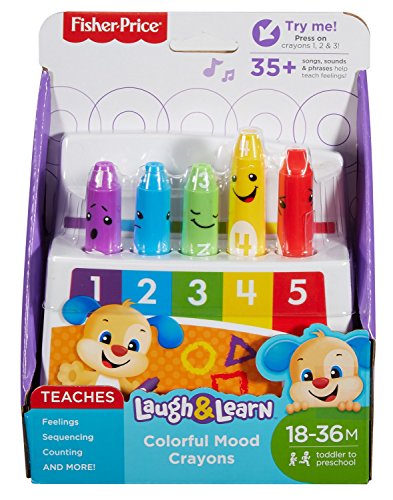 Fisher-Price Les Crayons émotifs jouet pour apprendre à bébé les émotions, les couleurs et les chiffres, avec chansons et phrases, 18 mois et plus, FBP44 – Image 3