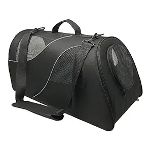 Fuzzy Buddy FB-SS-BL Soft-Sided Pet Carrier for Small Dogs and Cats, Black