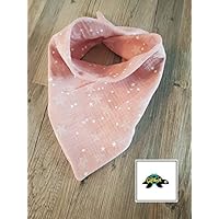 Halstuch - Dreieckstuch Baby rosa große Sterne