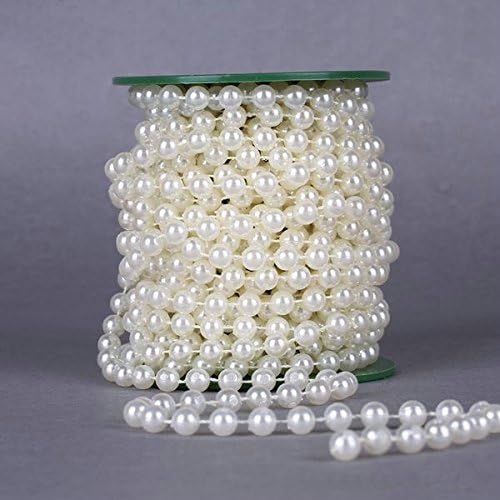 Erosion 33ft 8mm Pearl Strands Garland Spool Beads Wedding Centerpiece Decoration (Ivory)